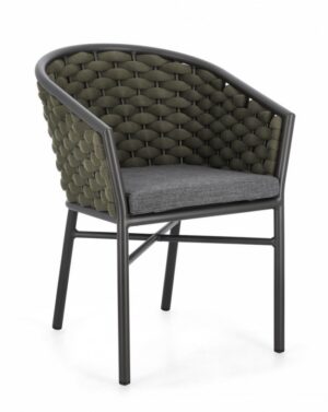 BIZZOTTO Zahradní židle MARGALIDA černá se zeleným textilem