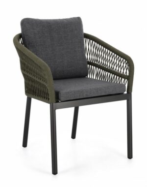 BIZZOTTO Zahradní židle GALDANA černá se zeleným výpletem