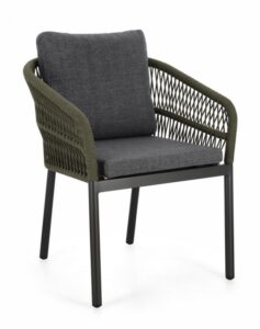 BIZZOTTO Zahradní židle GALDANA černá se zeleným výpletem