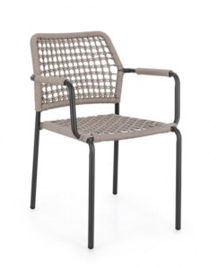 BIZZOTTO Zahradní židle RAJADA černá se šedým výpletem