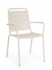 BIZZOTTO Zahradní židle YARA světlá s područkami