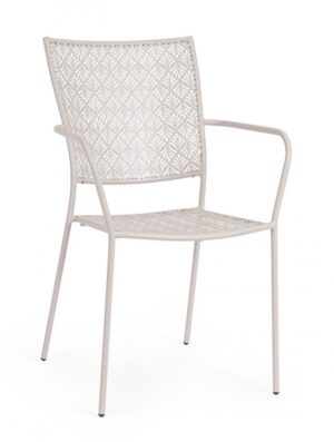 BIZZOTTO Zahradní kovová jídelní židle LIZETTE světlá