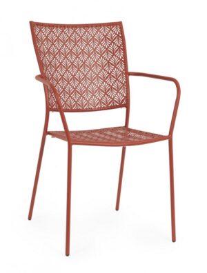 BIZZOTTO Zahradní kovová jídelní židle LIZETTE cihlová