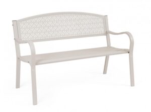 BIZZOTTO Kovová venkovní lavice LIZETTE krémová