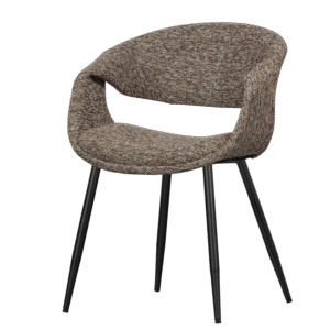 WOOOD Jídelní židle YOSSI tmavě hnědá s černými kovovými nohami