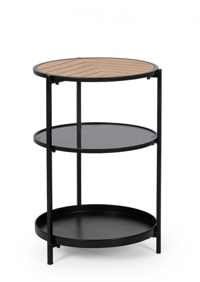 BIZZOTTO Konferenční stolek HALDOR černý ø40 cm