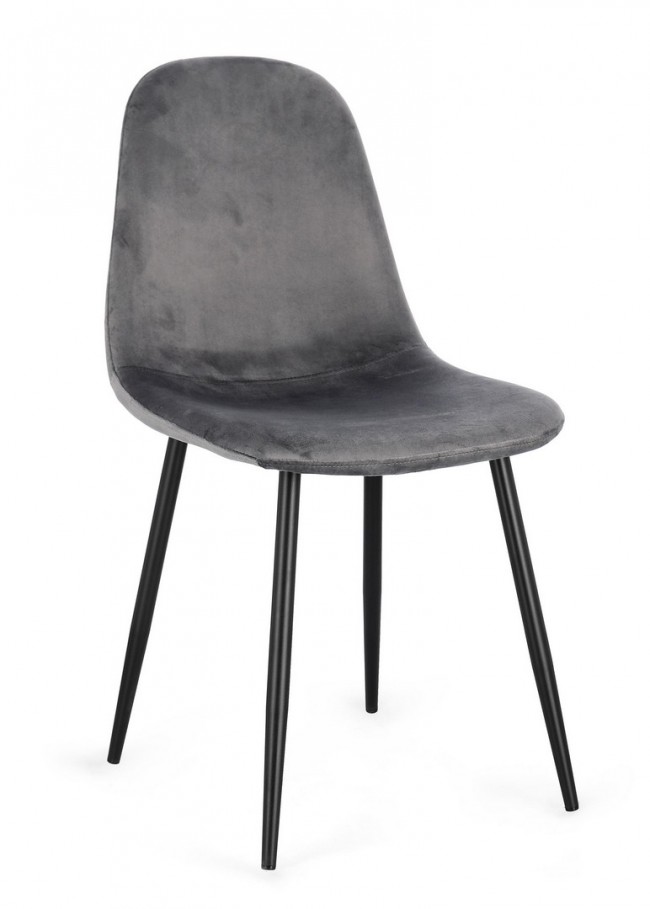 BIZZOTTO Jídelní židle NEW IRELIA tmavě šedá se sametovým efektem