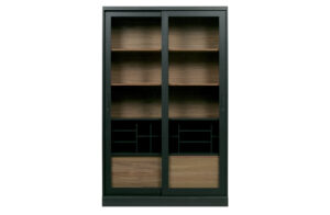 WOOOD Prosklená vitrína JAMES tmavý