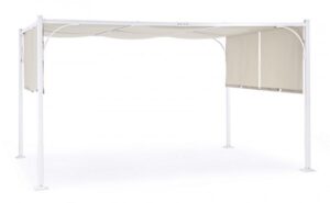 BIZZOTTO Hliníková pergola se stínící látkou GAZEBO 3x4m bílá
