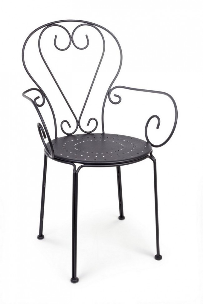 BIZZOTTO Zahradní kovová židle ETIENNE antracit