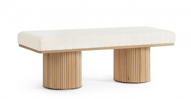 BIZZOTTO Dvoumístná lavice FLORIANA bílá 122 cm