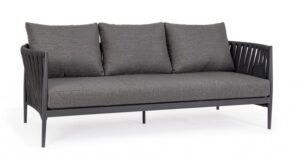 BIZZOTTO Třímístná zahradní pohovka JACINTA šedá 231 cm