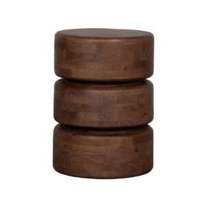 LABEL51 Odkládací stolek MILLY ø35 cm tmavě hnědý