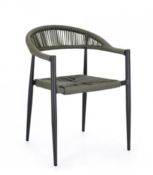 BIZZOTTO Zahradní židle JANDIA černá se zeleným výpletem