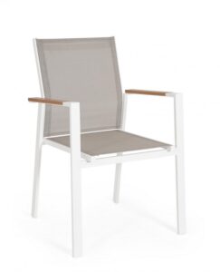 BIZZOTTO Zahradní židle HETA s područkami bílá