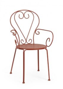 BIZZOTTO Zahradní kovová židle ETIENNE cihlová