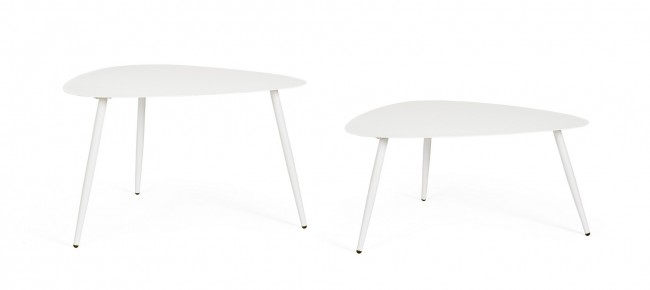 BIZZOTTO Set zahradních konferenčních stolků YVONNE bílý