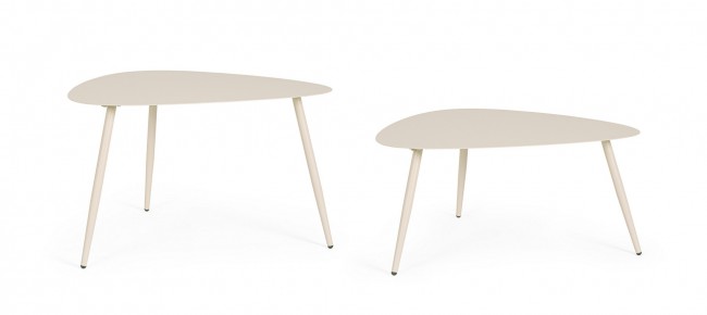 BIZZOTTO Set zahradních konferenčních stolků YVONNE světle béžový