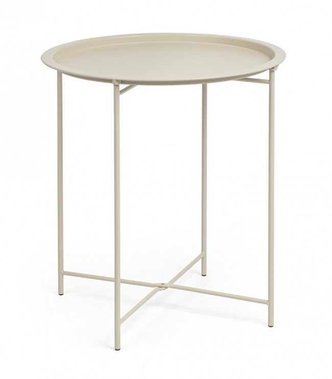BIZZOTTO Kulatý konferenční stolek AUSTIN krémový ø46 cm