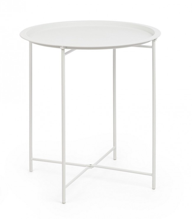 BIZZOTTO Kulatý konferenční stolek AUSTIN bílý ø46 cm