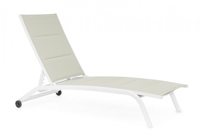 BIZZOTTO Hliníková zahradní lehátko CLEOPAS nízké bílé