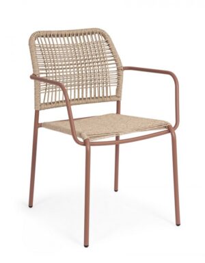 BIZZOTTO Zahradní židle JABLE oranžová s béžovým výpletem