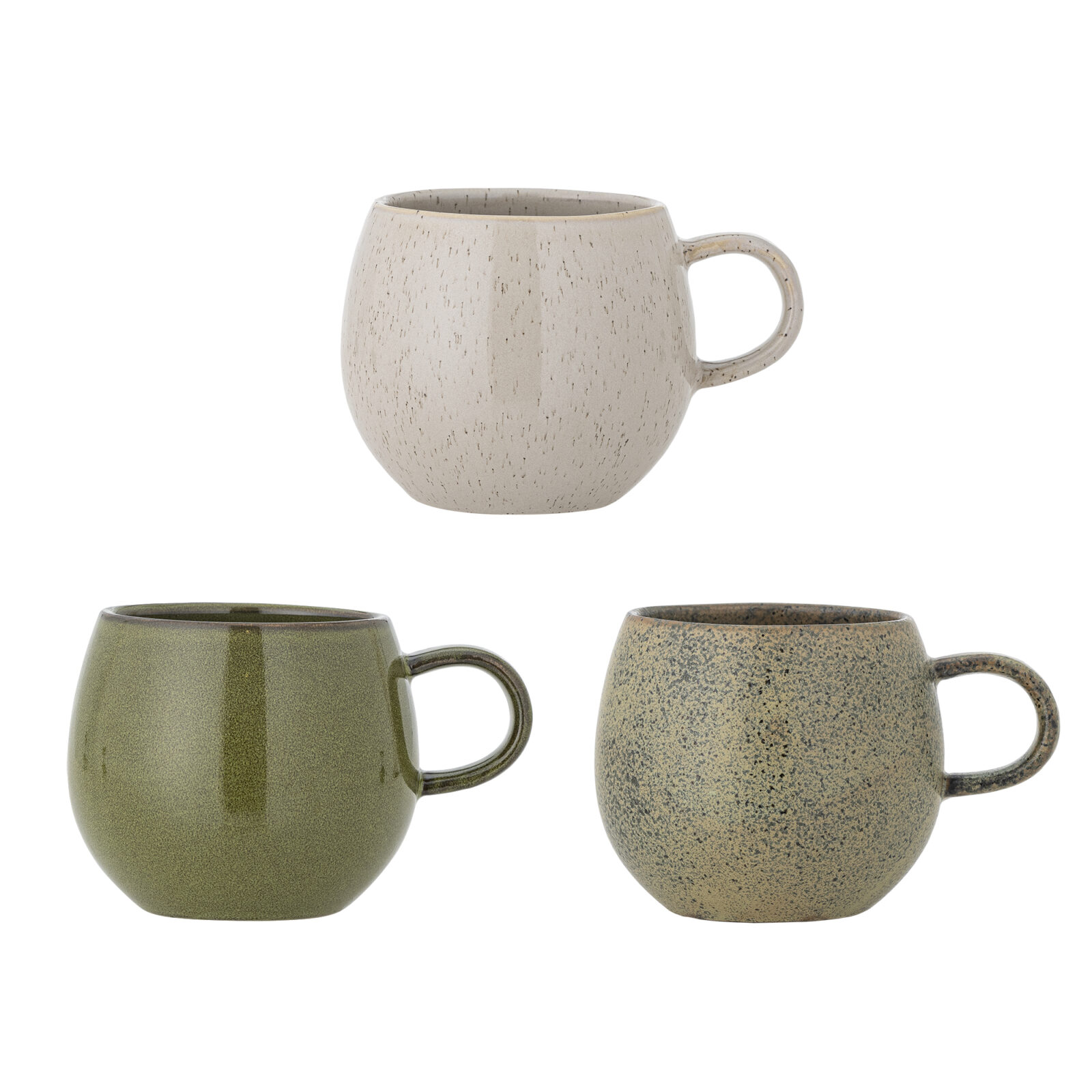 BLOOMINGVILLE Set 3 hrnků s uchem ADDISON 500 ml zelený