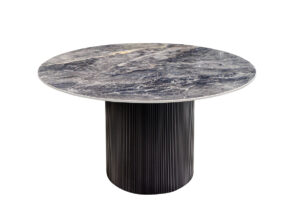 Invicta Černý jídelní stůl UNIQUE ø120 cm tmavý mramor