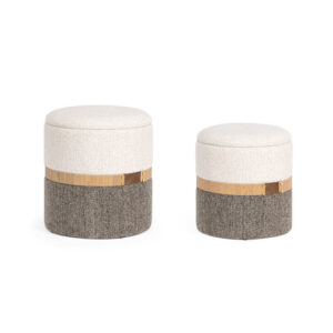 BIZZOTTO Set 2 taburetek TANYA bílo-šedé