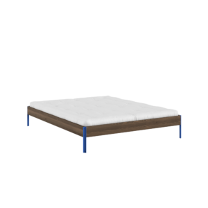 KARUP Dřevěná postel CORE 160x200 cm tmavě hnědá modré nohy