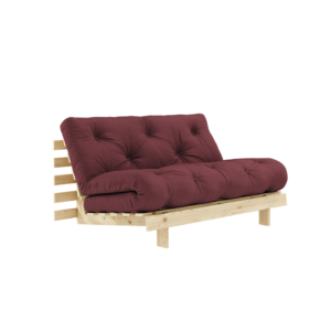 KARUP DESIGN Vínová rozkládací pohovka ROOTS s konstrukcí ze světlého dřeva 140x200 cm