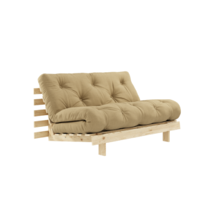 KARUP DESIGN Béžová rozkládací pohovka ROOTS s konstrukcí ze světlého dřeva 140x200 cm