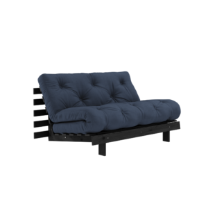 KARUP DESIGN Námořnicky modrá rozkládací pohovka ROOTS s konstrukcí z černého dřeva 140x200 cm