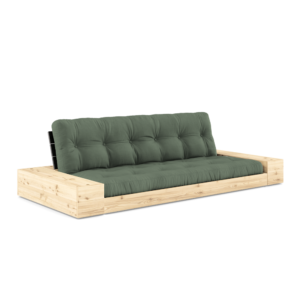 KARUP Rozkládací pohovka BASE s postranním úložným prostorem olivově zelená 244 cm