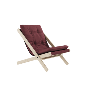 KARUP Skládací křeslo BOOGIE přírodní s bordó potahem