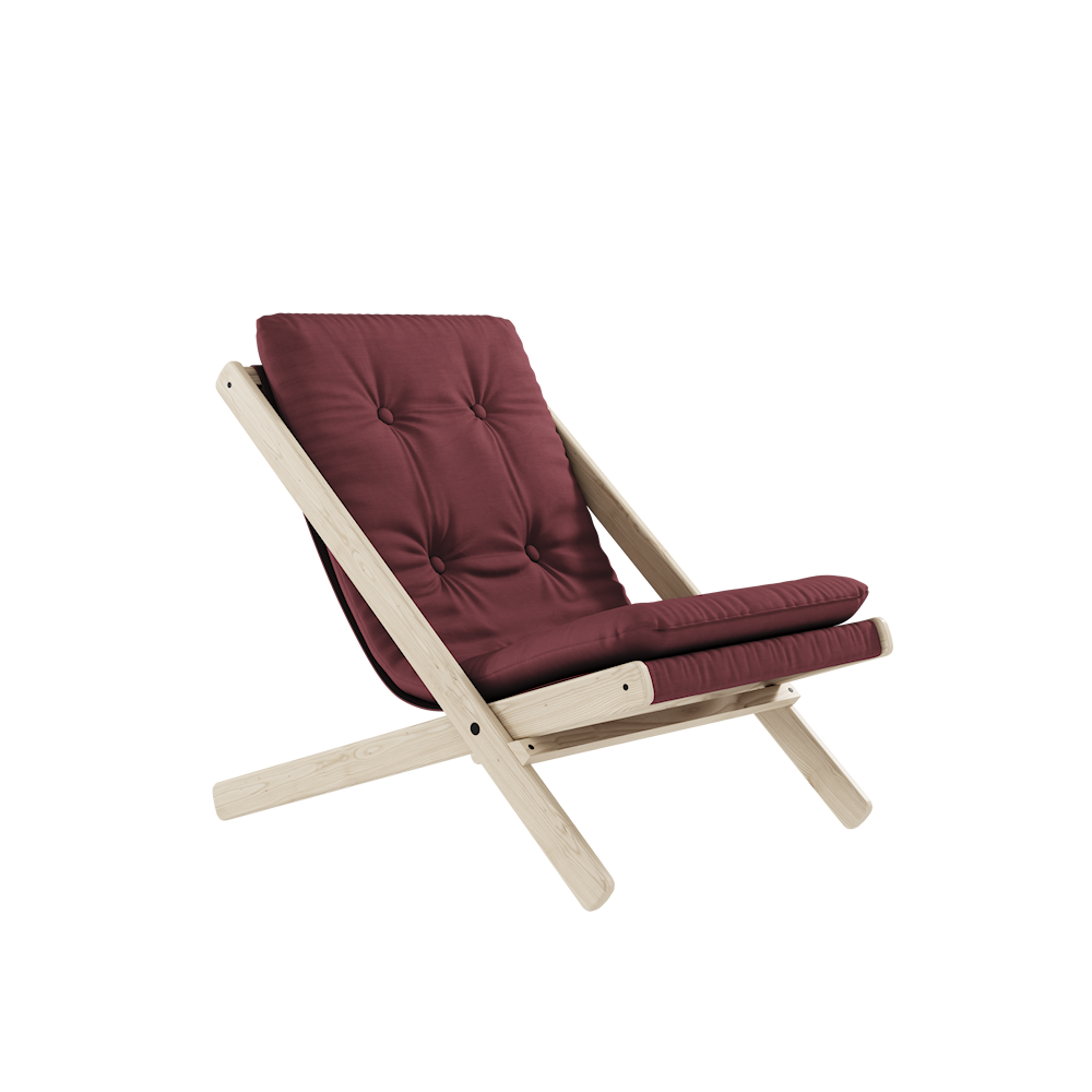 KARUP Skládací křeslo BOOGIE přírodní s bordó potahem