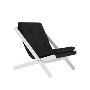 KARUP Skládací křeslo BOOGIE bíle lakované s tmavě šedým potahem