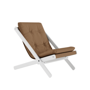 KARUP Skládací křeslo BOOGIE bíle lakované s mocca potahem