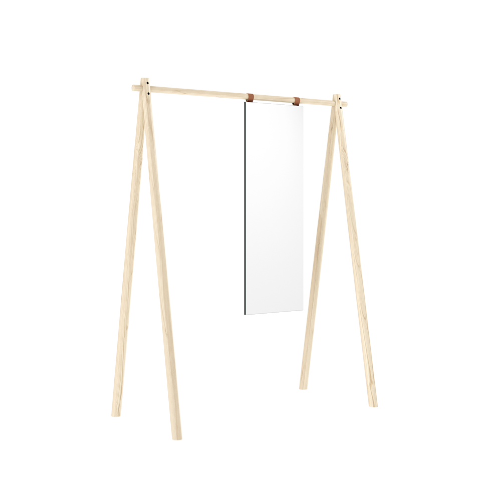 KARUP Věšák na oblečení se zrcadlem HONGI světlý 177x150 cm