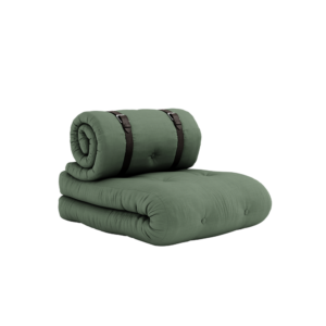 KARUP DESIGN Rozkládací křeslo BUCKLE UP olivově zelené