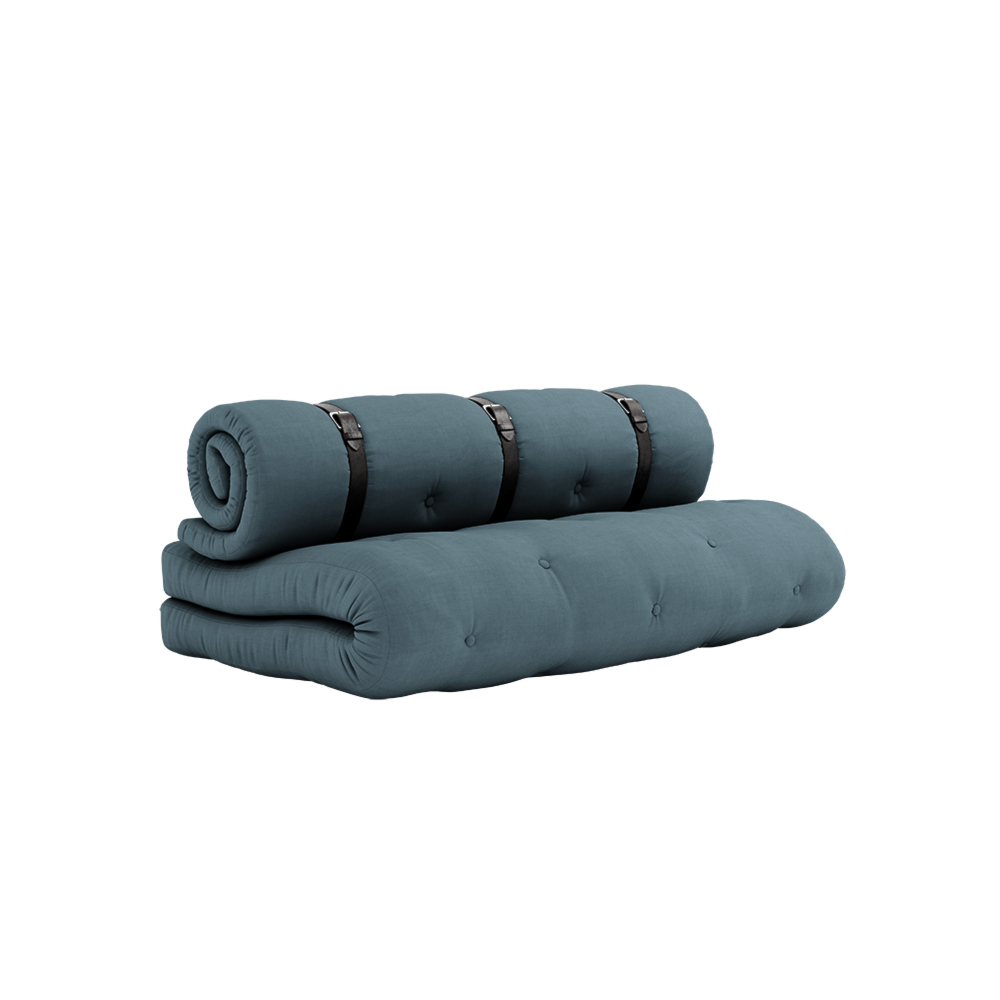 KARUP DESIGN Rozkládací pohovka BUCKLE UP petrolejově modrá 140 cm