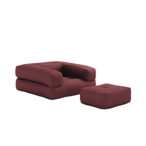 KARUP Rozkládací křeslo CUBE 3v1 vínové