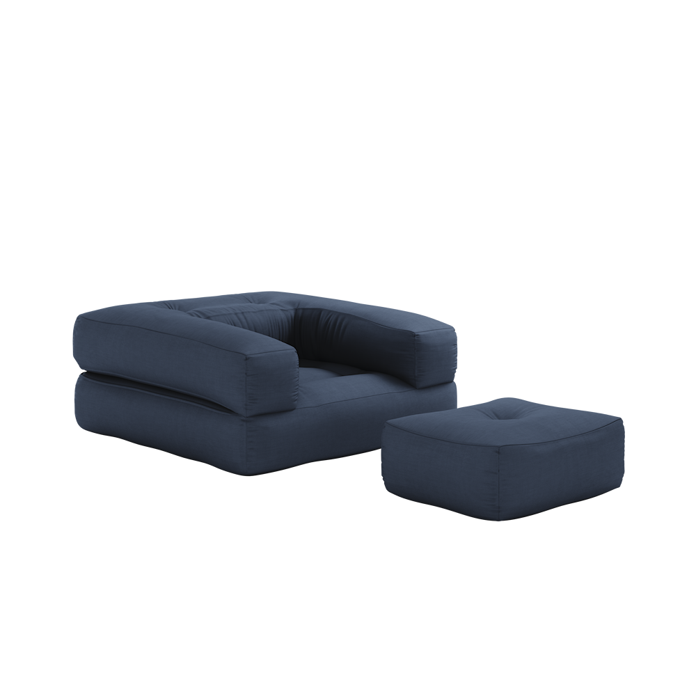 KARUP DESIGN Rozkládací křeslo CUBE 3v1 tmavě modré