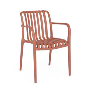 BIZZOTTO Zahradní plastová židle BILLIE terakota s područkami