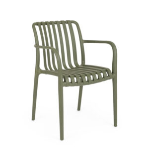 BIZZOTTO Zahradní plastová židle BILLIE zelená s područkami