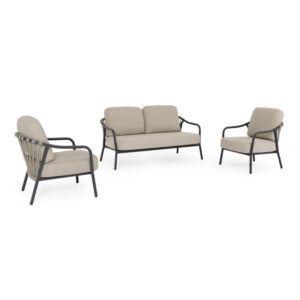 BIZZOTTO Zahradní set pohovky a křesel EDVIGE černý