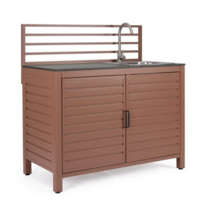 BIZZOTTO Modul zahradní kuchyňské linky s dřezem ARIA terakota 120x62 cm