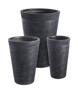 BIZZOTTO set 3 kulatých květináčů GRAFFITI černá