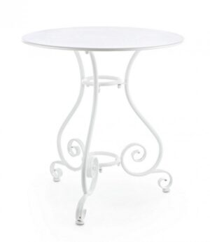 BIZZOTTO kulatý zahradní stůl ETIENNE bílý ø70 cm