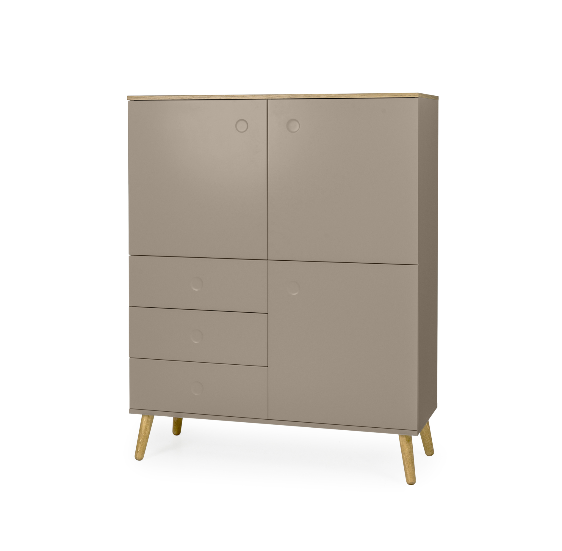 TENZO Dřevěný kabinet DOT hnědý 137x109cm